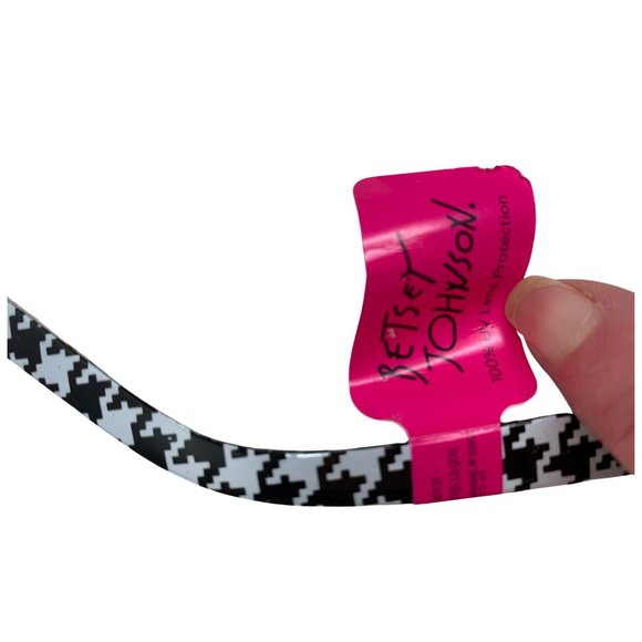 Betsey Johnson Glitter Sunglasses Houndstooth Skull Crossbones Black O/S NWT - Picture 6 of 6